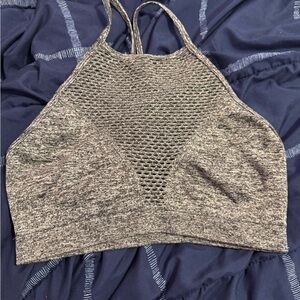 Charcoal Mesh Sports Bra